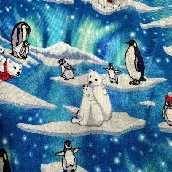 Free Birdies Womens Blue Polar Bear Print Comfy Bamboo Long Sleeve Pajama Set - Picture 2 of 10